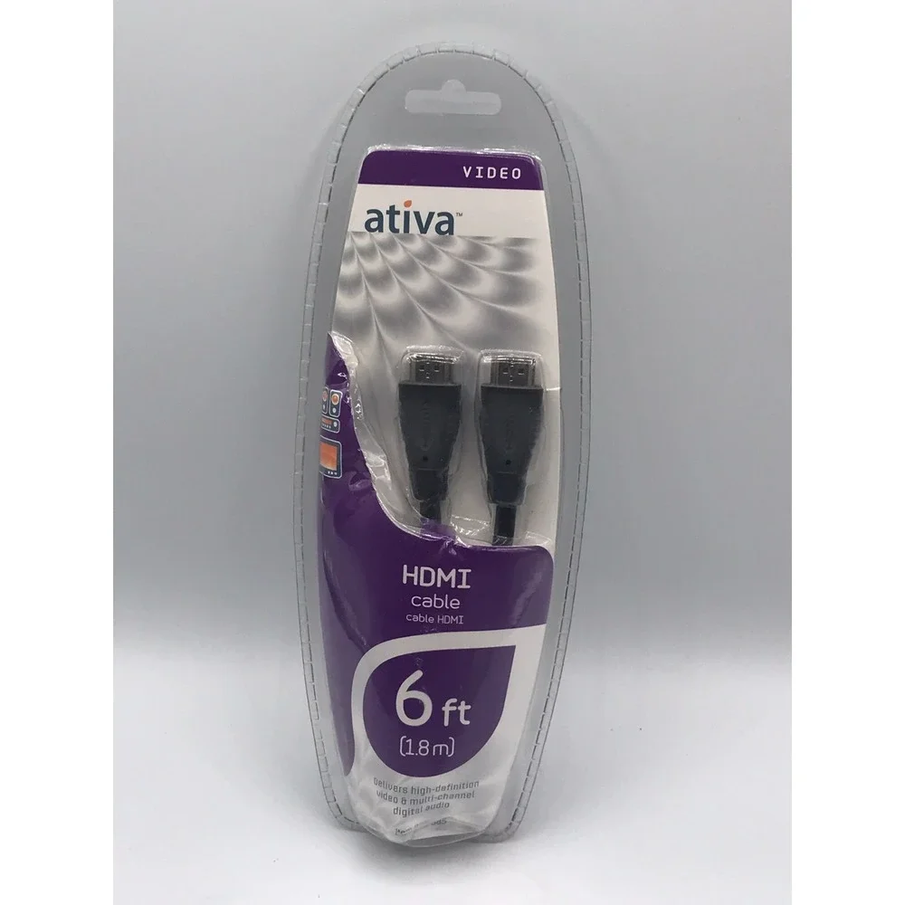 Ative High Speed HDMI Cable 6 FT - Video & Audio- Black - New Sealed Package- E4